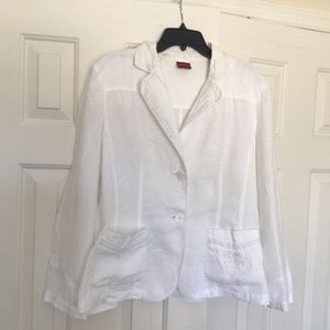 Olsen White Linen Jacket size L